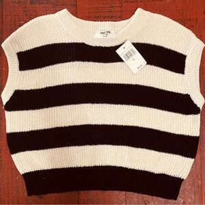 Black and White Striped Knit Top